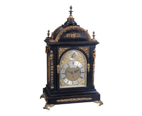  A late Victorian brass mounted quarter chiming bracket clock Thwaites and Reed, London, late 19th century  The substantial s