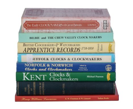  British clockmakers - eight volumes:  Atkins, Charles Edward  REGISTER OF APPRENTICES OF THE WORSHIPFUL COMPANY OF CLOCKMAKE