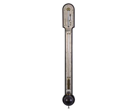  A fine George III mahogany bayonet-tube mercury stick barometer with large-scale thermometer Nairne and Blunt, London, circa