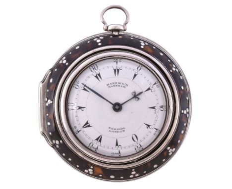 Ω A fine George II silver and tortoiseshell triple-cased verge pocket watch for the Middle Eastern market Markwick, Markham, 