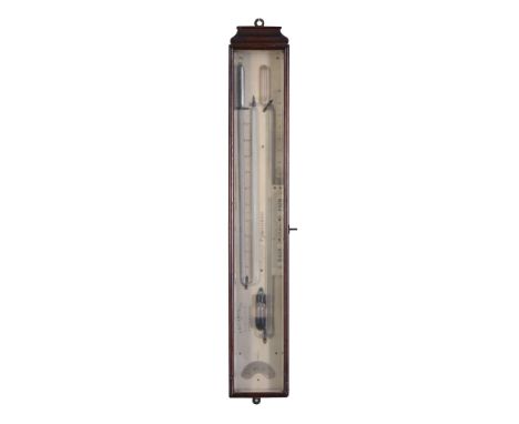 Ω A Victorian rosewood cased sympiesometer J.R. Cameron, Liverpool, circa 1875 The rectangular silvered scale applied with si