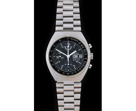 A Stainless Steel Day/Date Automatic 24-hour Indication Chronograph Wristwatch, signed Omega, model: Speedmaster Mark IV, ref