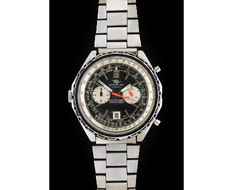 A Stainless Steel Automatic Calendar Chronograph Wristwatch, signed Breitling, model: Navitimer Chrono-Matic, ref: 1806, circ