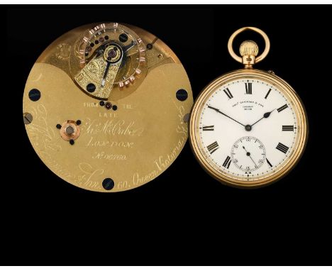 An 18 Carat Gold Open Faced Karussel Pocket Watch, signed Thos Gammage &amp; Son, London, 60 Queen Victoria St, 1900, lever m