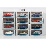 12 Minichamps Modellautos, dabei Mercedes-Benz 300, Ferrari 333 SP, Mercedes-Benz W 123 ...