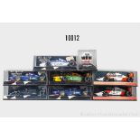 7 Minichamps Formula Modellautos und 1 Helm Martin Brundle 1995, Metall, 1:43, Z 0, ...
