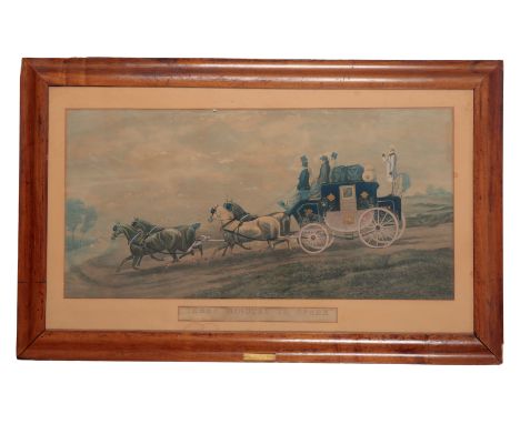 19TH CENTURY ENGLISH SCHOOL, 'THREE MINUTES TO SPARE' coloured lithograph, 36cm x 74cm, in walnut frame and glazedFrom the co
