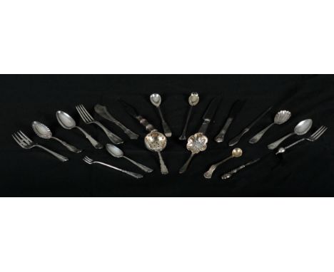 A 19TH CENTURY AMERICAN STERLING SILVER FORK BY JONES, SHREVE &amp; BROWN the leaf moulded oval terminal engraved 'KH', 18.5c
