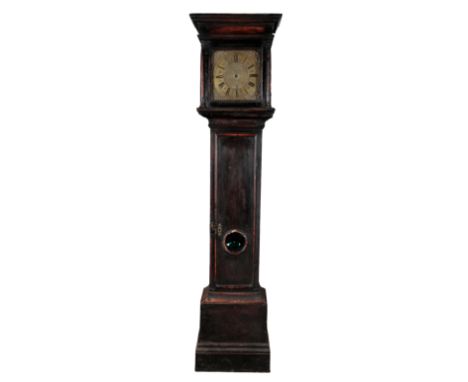 A GEORGE III LONGCASE CLOCK the 29cm brass dial inscribed " John Green London", with 30hour movement, in an oak case,197cm hi