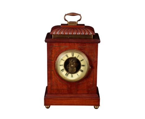 A EUREKA CLOCK CO. MAHOGANY AND BRASS CASED ELECTRIC MANTEL CLOCK model no. 5526, early 20th Century in the 18th Century styl