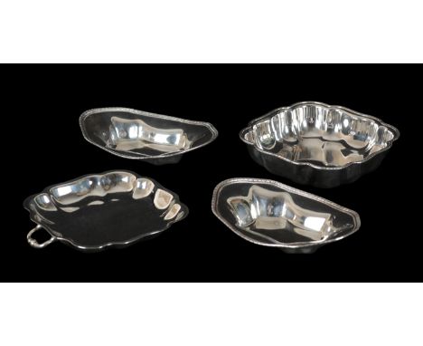 A PAIR OF AMERICAN SILVER ENTRÃ‰E DISHES by Bailey, Banks &amp; Biddle, 20th Century, stamped sterling to bases, the panelled