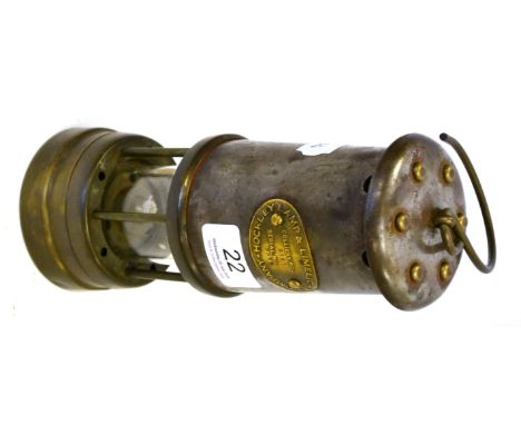 Hockley Lamp And Limelight Company Miner's Lamp, marked Colliery No. 8721 and Serial Number 9396