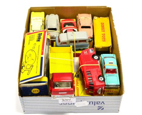 Dinky Various Boxed Models including 438 Ford D800 tipper, 275 Brinks truck, 276 Fire engine, 270 Ford Panda car, 164 Vauxhal