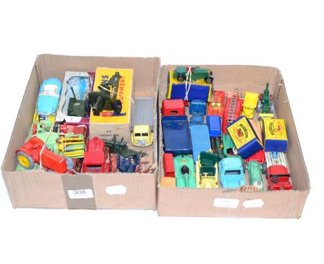 Various Diecast including Charbens Farm Tractor & Reaper (boxed) Morestone Diesel roller, Britains Howitzer and Centurion tan