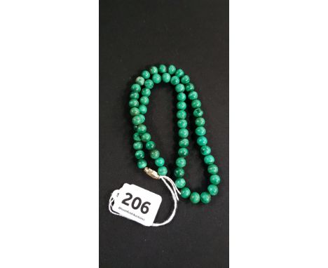 VINTAGE MALACHITE BEAD 9' NECKLACE