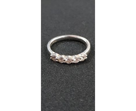 PLATINUM AND 5 STONE DIAMOND RING