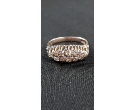 VICTORIAN 18CT GOLD DOUBLE ROW DIAMOND RING