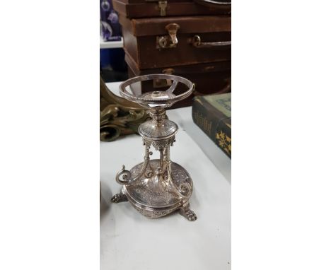 VICTORIAN ELKINGTON SILVER PLATE OIL LAMP BASE