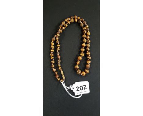 VINTAGE TIGERS EYE GRADUATED BEAD 12.5' NECKLACE