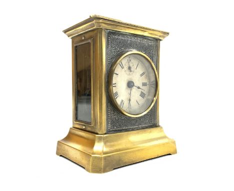 German Junghans brass cased musical alarm clock, W14cm Condition Report & Further Details Click here for further images, cond