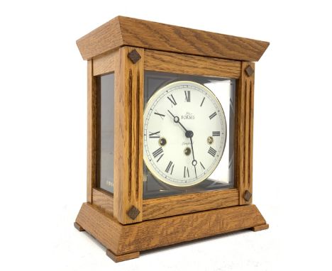 William Forbes of Liverpool eight day Westminster chime mantle clock, white painted dial with Roman numeral chapter ring,  in