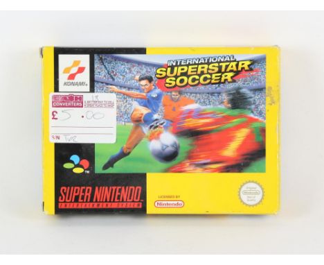 International Superstar Soccer boxed SNES game (PAL) Condition Report:  Game is complete, boxed and in used condition. Item h