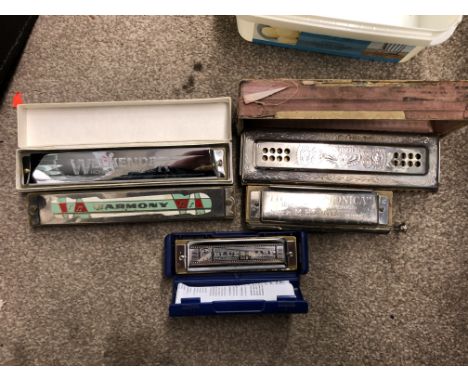 BOXED ECHO HARP HARMONICA, HARMONY AND BLUES HARMONICAS