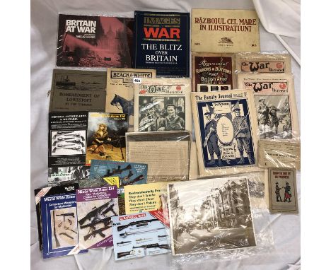 WWI RELATED EPHEMERA INCLUDING COPIES OF THE WAR ILLUSTRATED, THE FAMILY JOURNAL, BLACK AND WHITE BUDGET AUGUST 1900, THE GRE