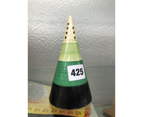 CLARICE CLIFF BIZARRE PATTERN CONICAL SHAKER