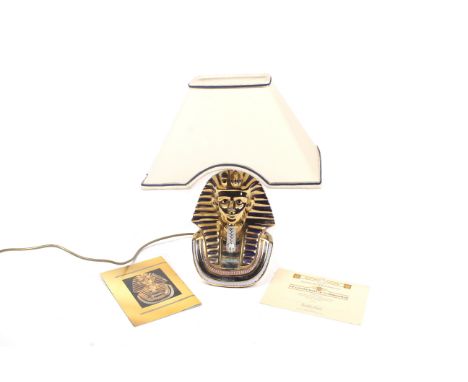 A contemporary limited edition 'Golden Mask of Tutankhamun' table lamp. One of 2500 produced under the commission of The Mine