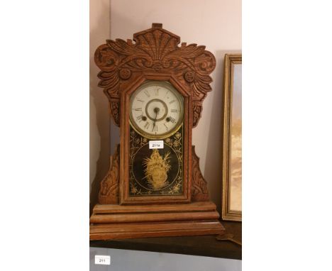 Large Gingerbread American Clock with Pendulum. 