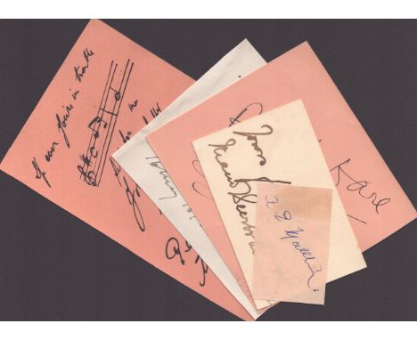 Vintage 5 signed album pages. May yield good value.  Good condition. All autographs come with a Certificate of Authenticity. 