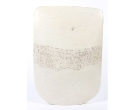 Peter Hayes (1946), ceramic white bow form sculpture. Incised signature and date 85 to base, 53cm high Condition Report: Surf