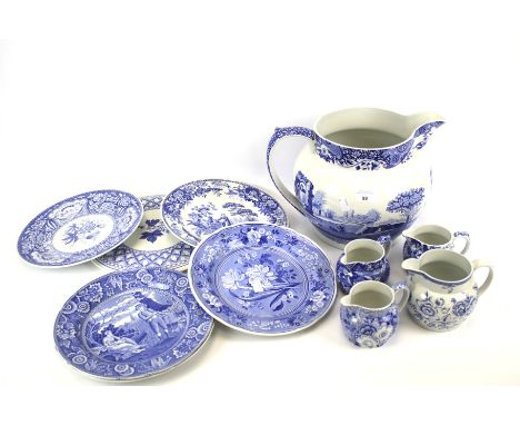 An assortment of modern Spode pottery. Including a large jug printed with the Italian pattern, 24.5cm high, Grapes, Valencia 