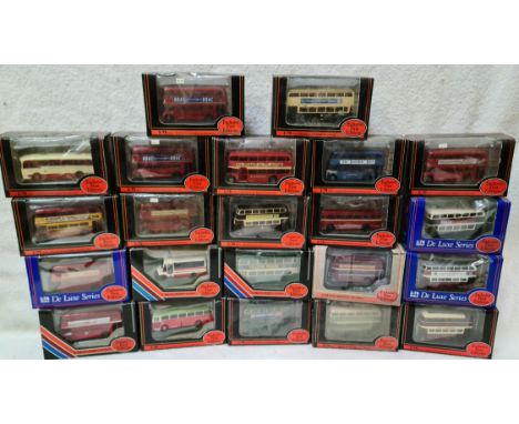 Approx. 22 boxed Exclusive First Edition die-cast model buses.  