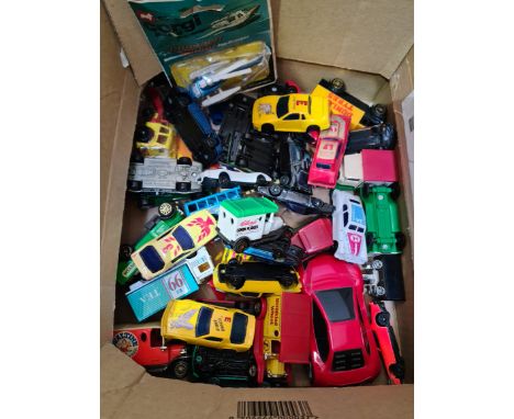 Assorted die-cast model vehicles.  