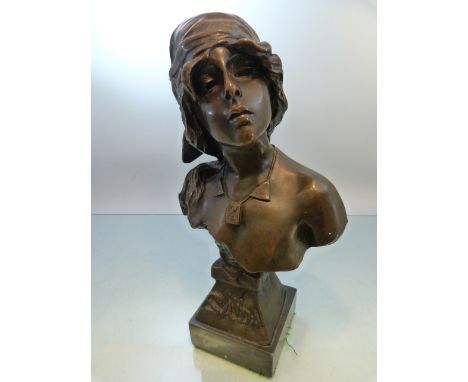 Emmanuel Villanis (1858-1914) Saida patinated bronze, signed E Villani and titled Saida in cast 34cm high 
