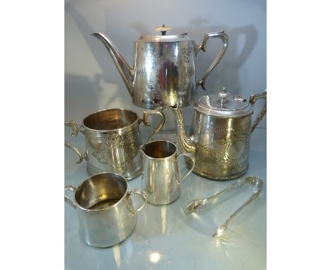 Silver plated Tea service with four items by Mappin & Webb