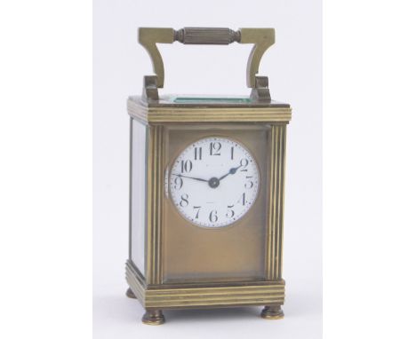 A French brass cased carriage clock.
