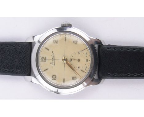 A gent's Vintage Everite mechanical wristwatch,stainless steel case, case width 32mm, working order.