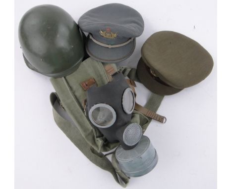 A group of militaria,including an American tin helmet, a Greek Army cap, etc., (4).