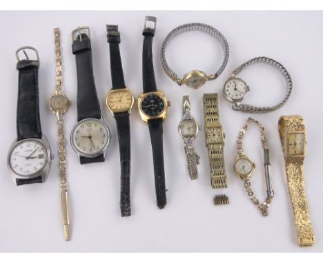 11 Vintage ladies and gents' wristwatches,including Roamer and Bulova, (11).