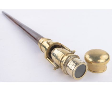 An unusual brass mounted telescope walking stick.