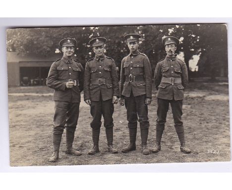Postcard-Military - WWI Artist Rifles fine RP postcard group of four - two pipe smokers! Scarce Unit