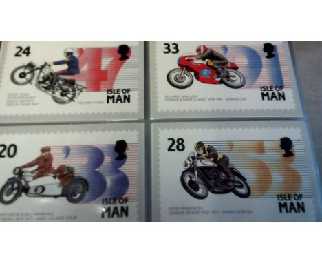 Isle of Man Post office Postcards - A small collection of very attractive sets includes TT Racing, Shipping (QEII etc), Postm