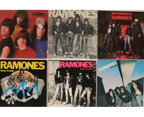 RAMONES - LPs. Ferocious collection of 12 x LPs and 2 x 12"s. Titles include Ramones (Original US pressing SASD-7520. matrix 