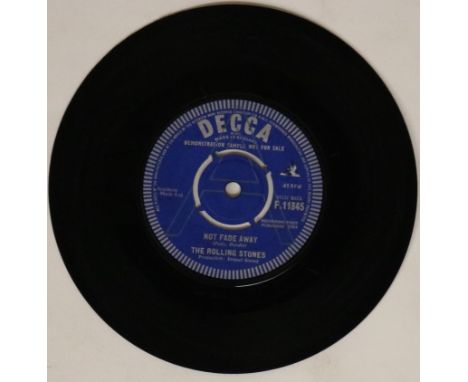 THE ROLLING STONES - NOT FADE AWAY - UK 7" DEMO (F 11845). Scarcely seen original UK 7" demo of the classic 1964 cut from The