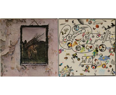 LED ZEPPELIN - 'III &amp; IV' - EARLY PLUM UK ATLANTIC LPs. Extremely well presented bundle of 2 x early UK pressing LPs. Tit
