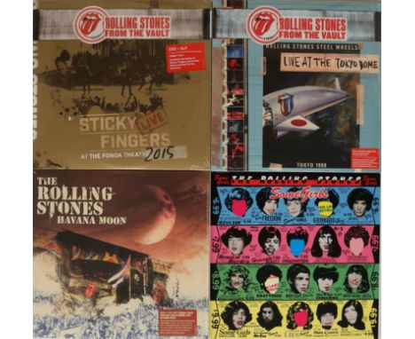 THE ROLLING STONES -MODERN RELEASES - LPs. Amazing bundle of 7 x LPs. Titles include Some Girls, Sticky Fingers, Live At The 