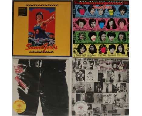 THE ROLLING STONES / MODERN RELEASES - LPs/12". Smart bundle of 6 x LPs and 2 x 12". Titles include Sticky Fingers, Exile On 